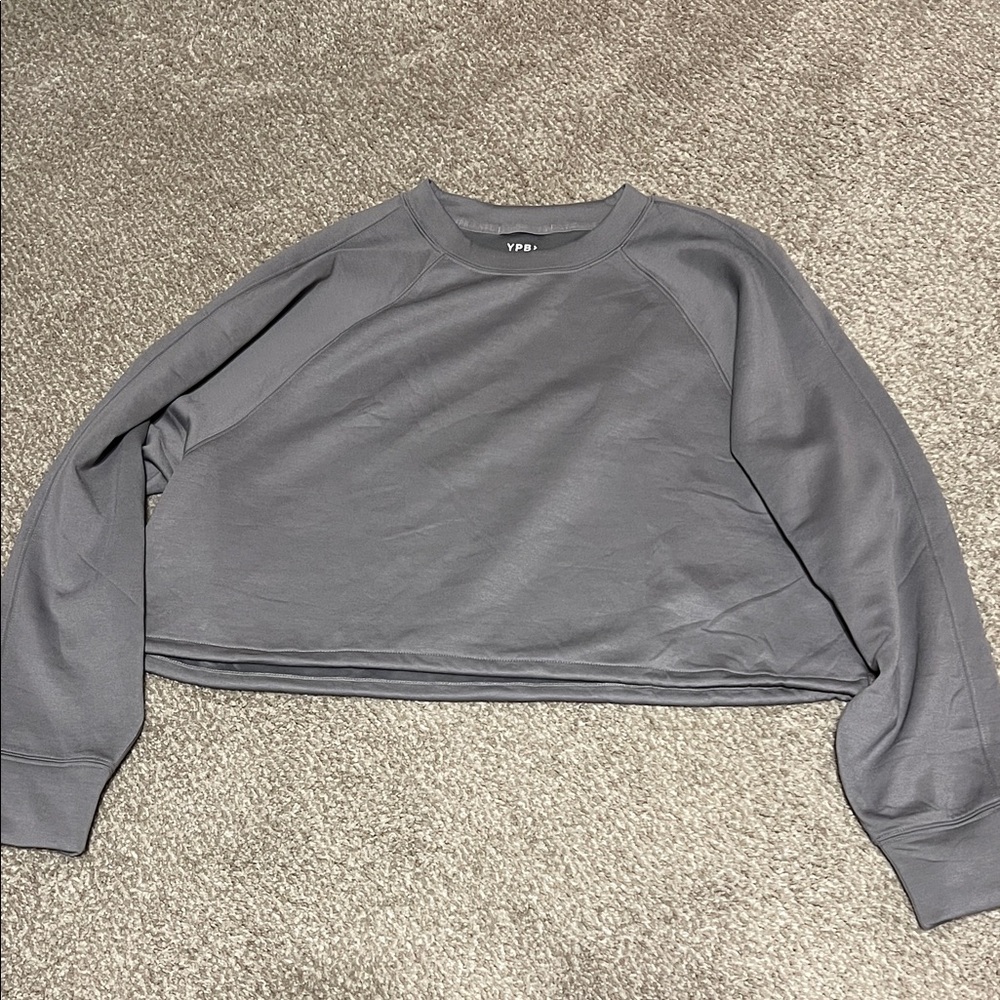 YPB Women's Gray Cropped Sweatshirt